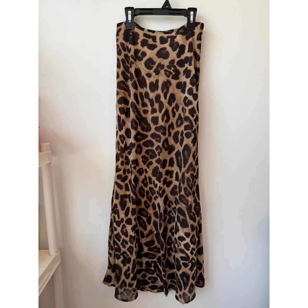 VICI Leopard Print Midi Skirt Brown Tan Animal Print High Waisted Medium